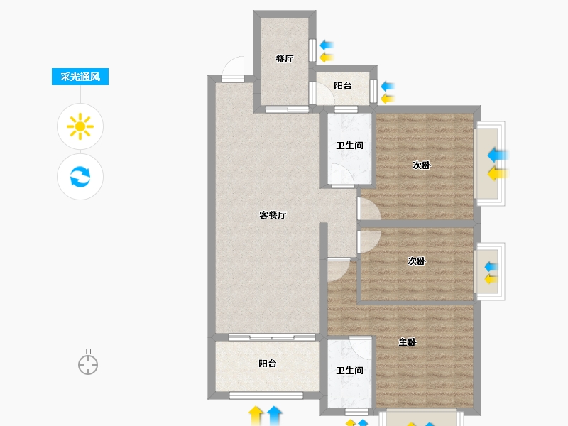 贵州省-遵义市-汇川国际温泉旅游城-91.00-户型库-采光通风