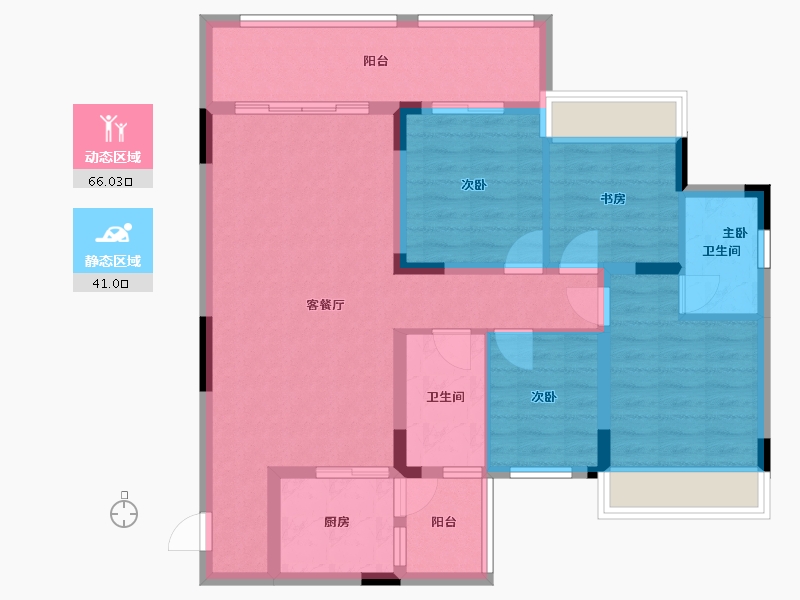 广西壮族自治区-桂林市-交投地产兴进锦城-95.25-户型库-动静分区