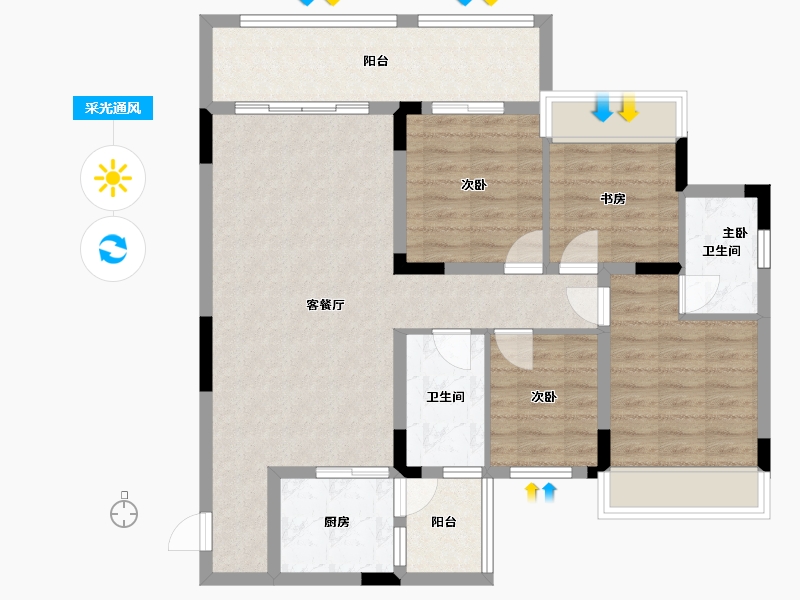 广西壮族自治区-桂林市-交投地产兴进锦城-95.25-户型库-采光通风