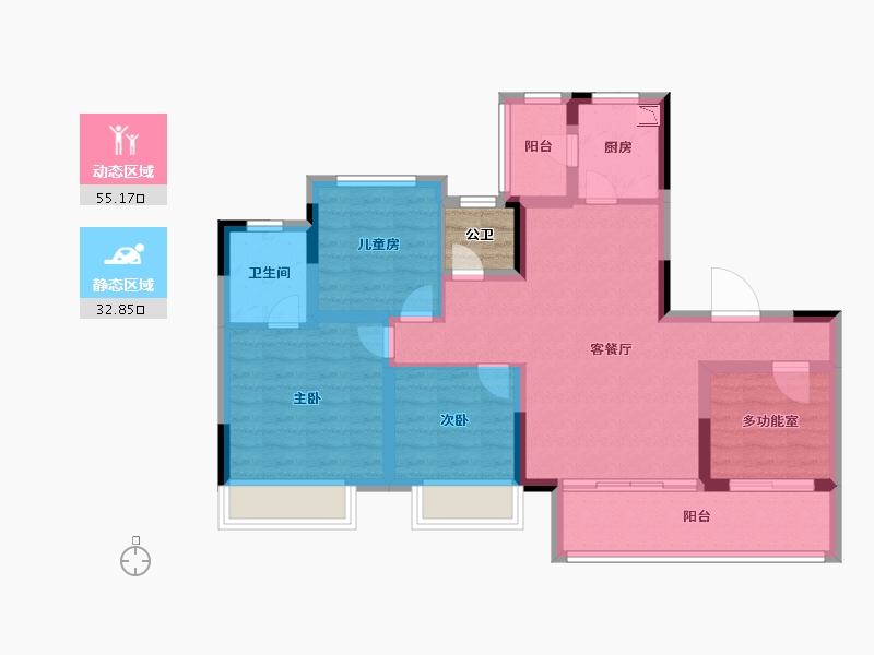 贵州省-遵义市-金科集美翰林府-79.45-户型库-动静分区