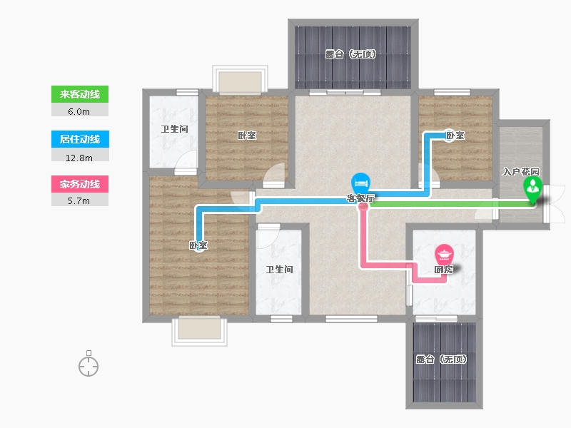 贵州省-安顺市-凯旋公园里-110.70-户型库-动静线