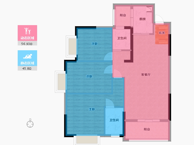 贵州省-贵阳市-学府里-92.45-户型库-动静分区