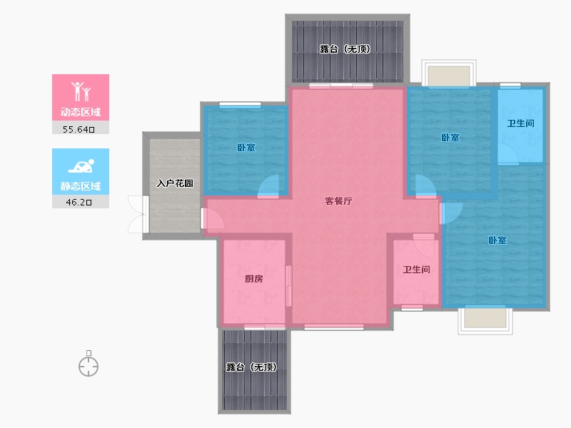 贵州省-安顺市-凯旋公园里-114.45-户型库-动静分区