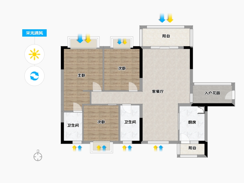 贵州省-贵阳市-学府里-103.48-户型库-采光通风