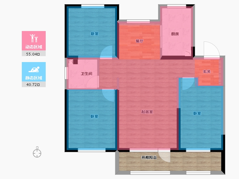 河北省-石家庄市-唐宫原著名邸-95.11-户型库-动静分区