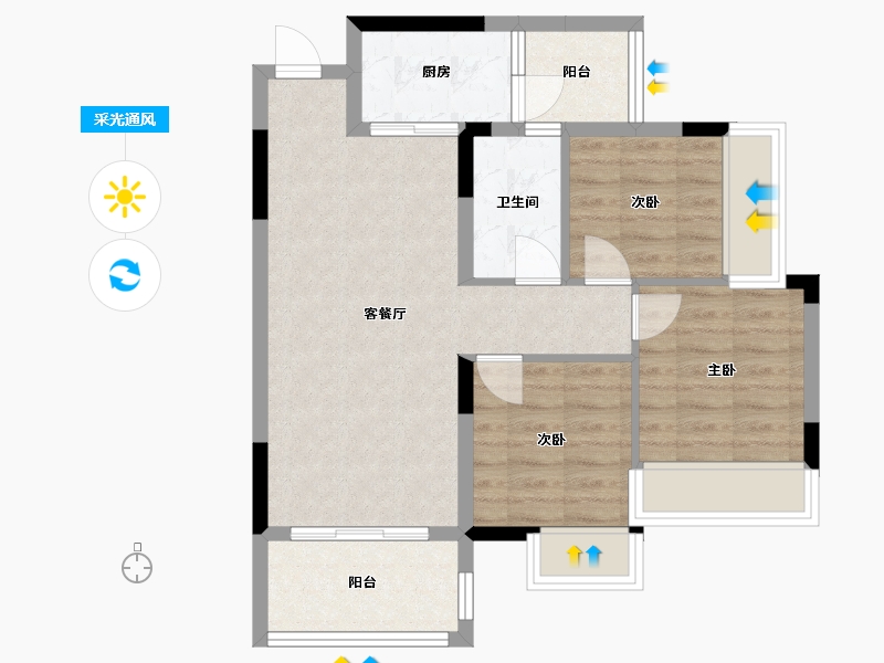 广西壮族自治区-桂林市-交投地产兴进锦城-66.12-户型库-采光通风