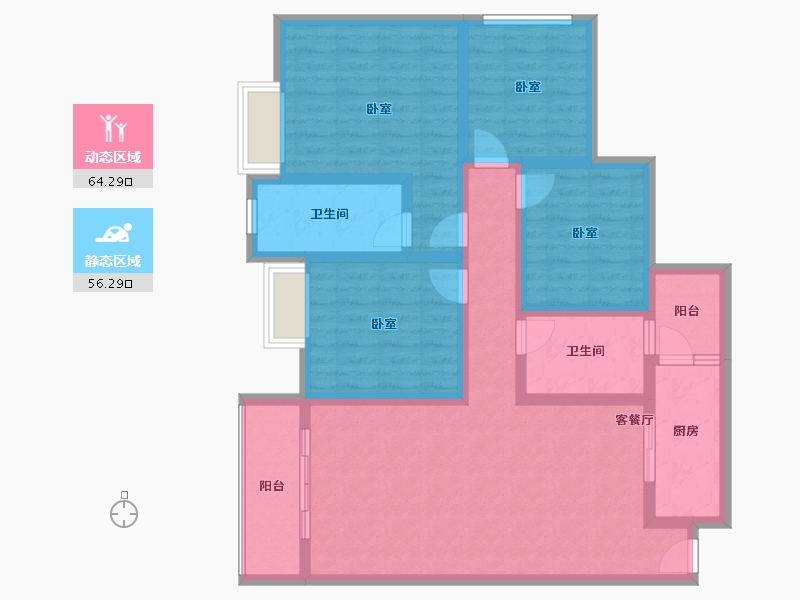 贵州省-毕节市-金凤大厦-106.32-户型库-动静分区