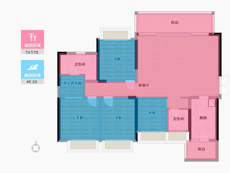 贵州省-贵阳市-融创九樾府-112.30-户型库-动静分区