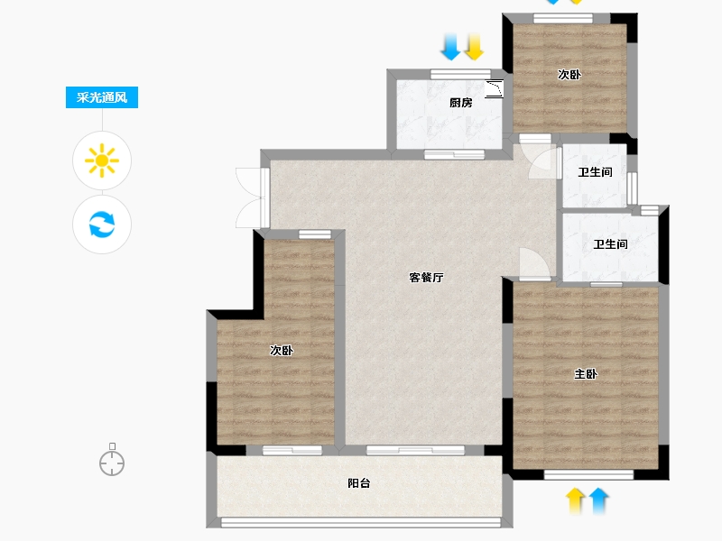 贵州省-贵阳市-中南林樾-98.48-户型库-采光通风