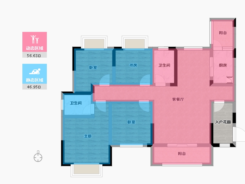 贵州省-毕节市-劲达温馨家园-94.64-户型库-动静分区