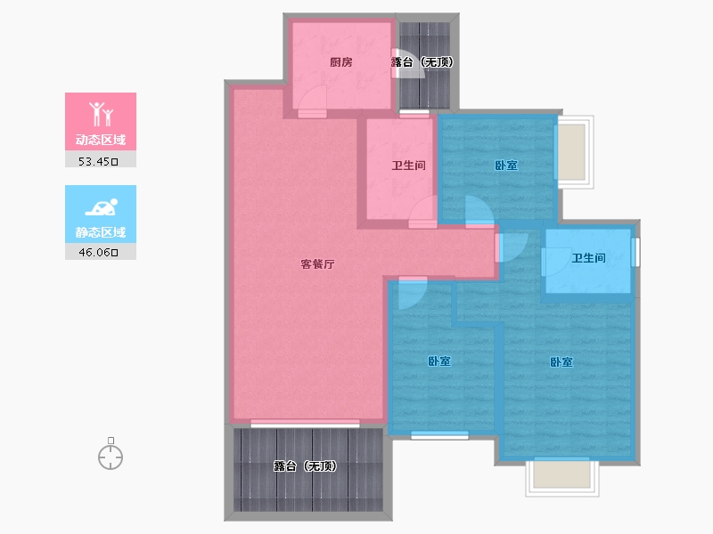 贵州省-安顺市-凯旋公园里-100.67-户型库-动静分区