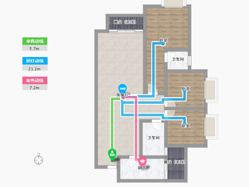 贵州省-安顺市-凯旋公园里-93.86-户型库-动静线