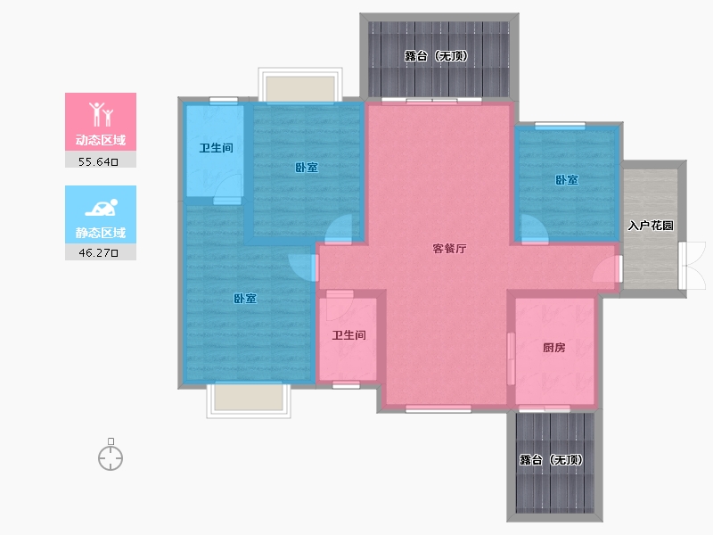 贵州省-安顺市-凯旋公园里-112.61-户型库-动静分区