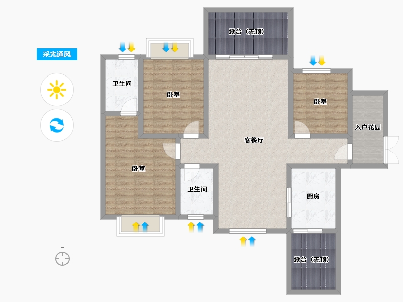 贵州省-安顺市-凯旋公园里-112.61-户型库-采光通风