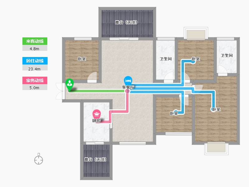 贵州省-安顺市-凯旋公园里-119.23-户型库-动静线