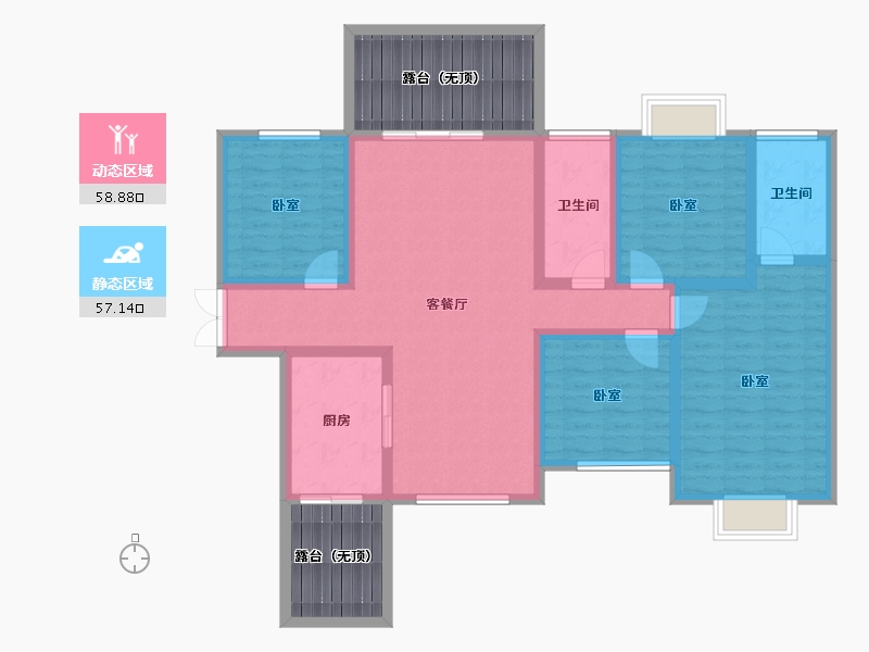 贵州省-安顺市-凯旋公园里-119.23-户型库-动静分区