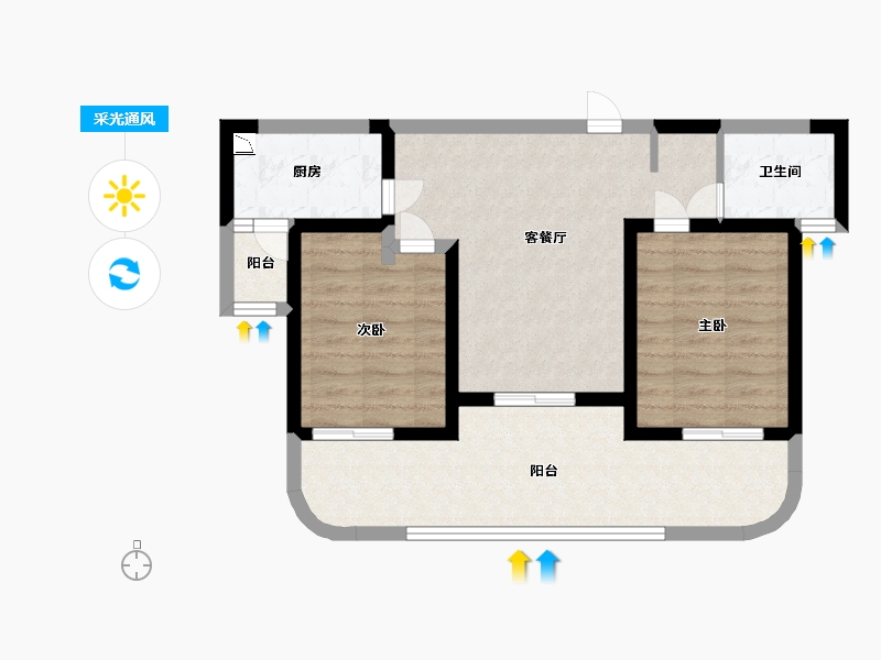 四川省-巴中市-普达阳光-65.83-户型库-采光通风