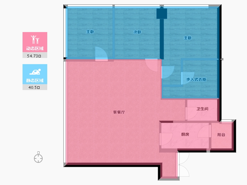 云南省-昆明市-润城X空间Ⅱ-86.33-户型库-动静分区