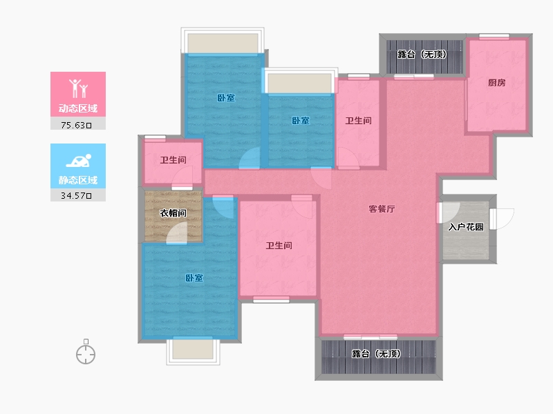 贵州省-安顺市-安普翡丽云邸-117.38-户型库-动静分区