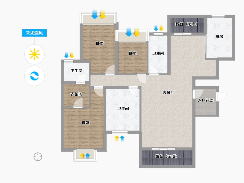 贵州省-安顺市-安普翡丽云邸-117.38-户型库-采光通风