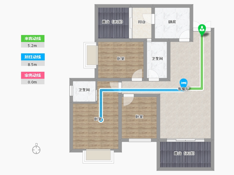 贵州省-安顺市-凯旋公园里-95.28-户型库-动静线