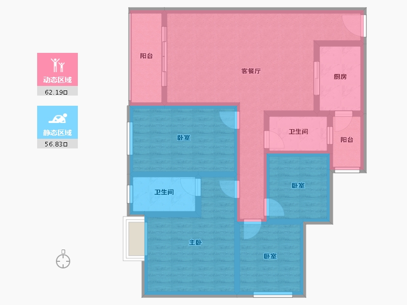 贵州省-毕节市-金凤大厦-105.01-户型库-动静分区