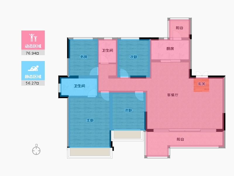 四川省-成都市-蓝光长岛城-119.60-户型库-动静分区