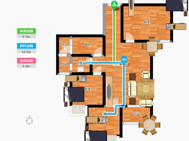 贵州省-安顺市-宝捷地产黔中1号-74.55-户型库-动静线