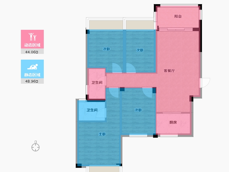 广西壮族自治区-桂林市-碧园南溪新城-83.20-户型库-动静分区