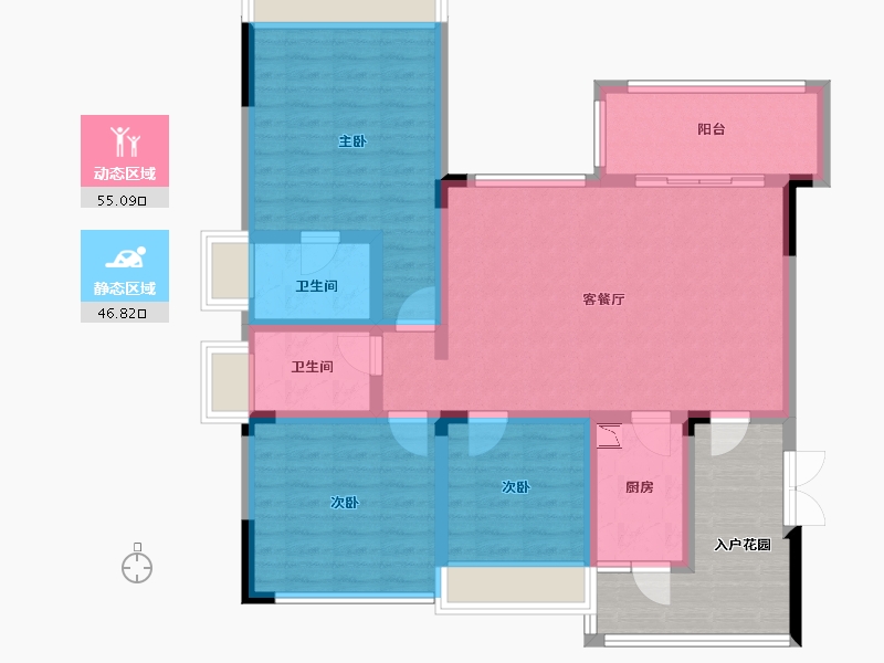 四川省-成都市-恒大银海湖-101.21-户型库-动静分区