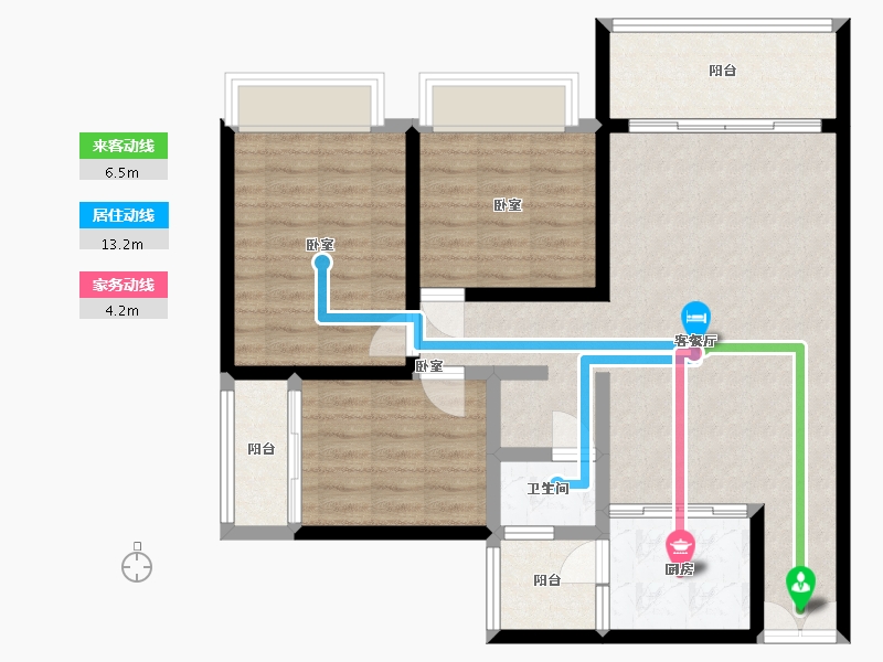 贵州省-安顺市-宝捷地产黔中1号-90.45-户型库-动静线