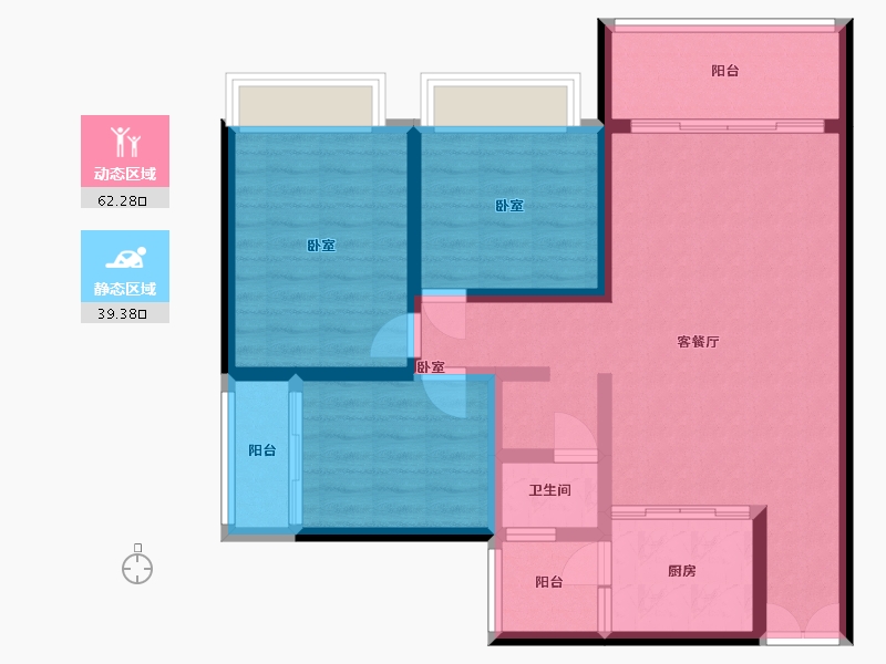 贵州省-安顺市-宝捷地产黔中1号-90.45-户型库-动静分区