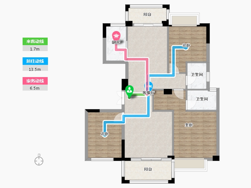 广西壮族自治区-桂林市-碧园南溪新城-95.18-户型库-动静线