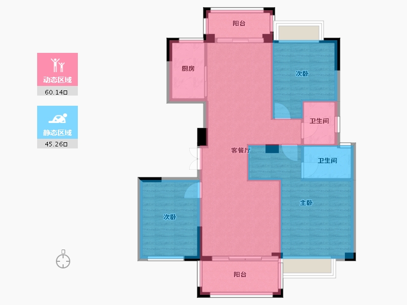 广西壮族自治区-桂林市-碧园南溪新城-95.18-户型库-动静分区