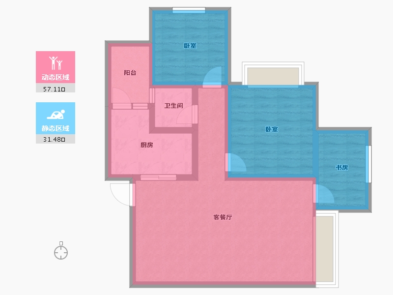 贵州省-毕节市-金凤大厦-78.51-户型库-动静分区