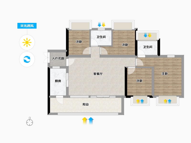 贵州省-遵义市-汇川国际温泉旅游城-90.90-户型库-采光通风