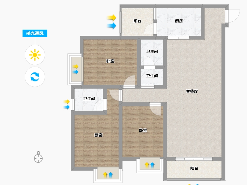 贵州省-毕节市-金凤大厦-96.37-户型库-采光通风