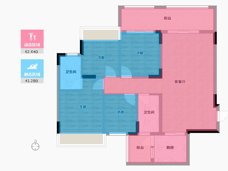 广西壮族自治区-桂林市-交投地产兴进锦城-93.02-户型库-动静分区