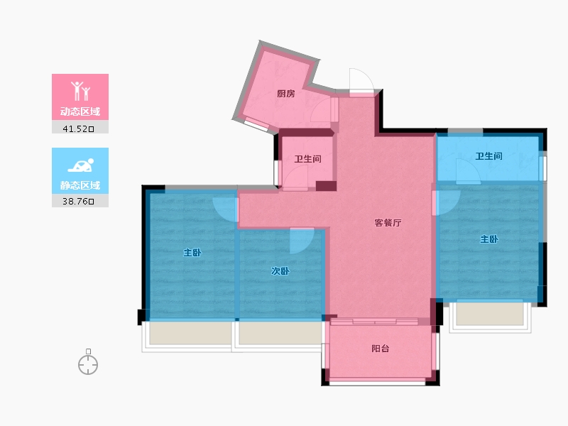 广西壮族自治区-桂林市-碧园南溪新城-71.23-户型库-动静分区