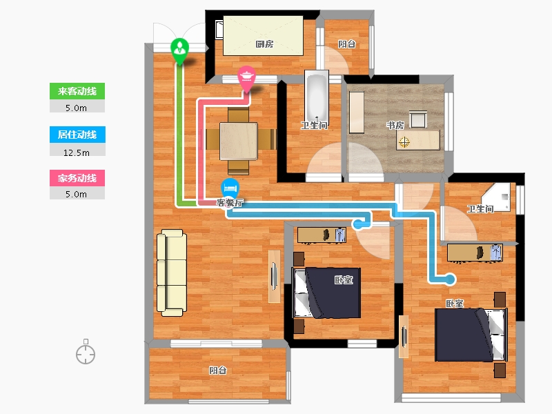 四川省-达州市-科华·和润府一期-77.99-户型库-动静线