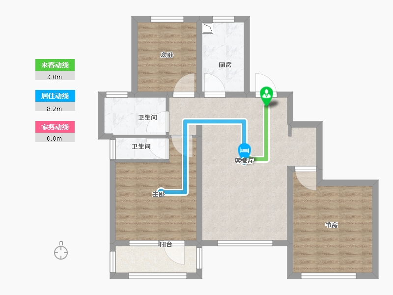 山东省-烟台市-祥隆理想城-75.01-户型库-动静线