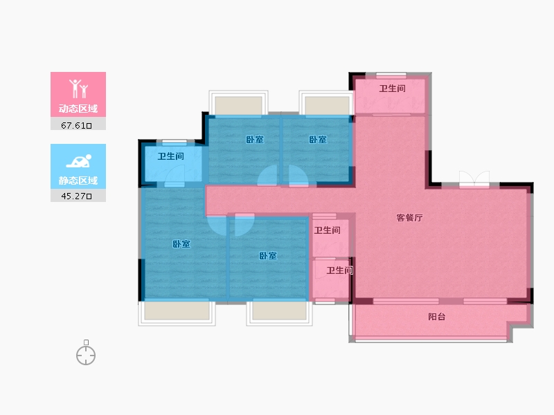 贵州省-安顺市-安顺万达广场-100.30-户型库-动静分区