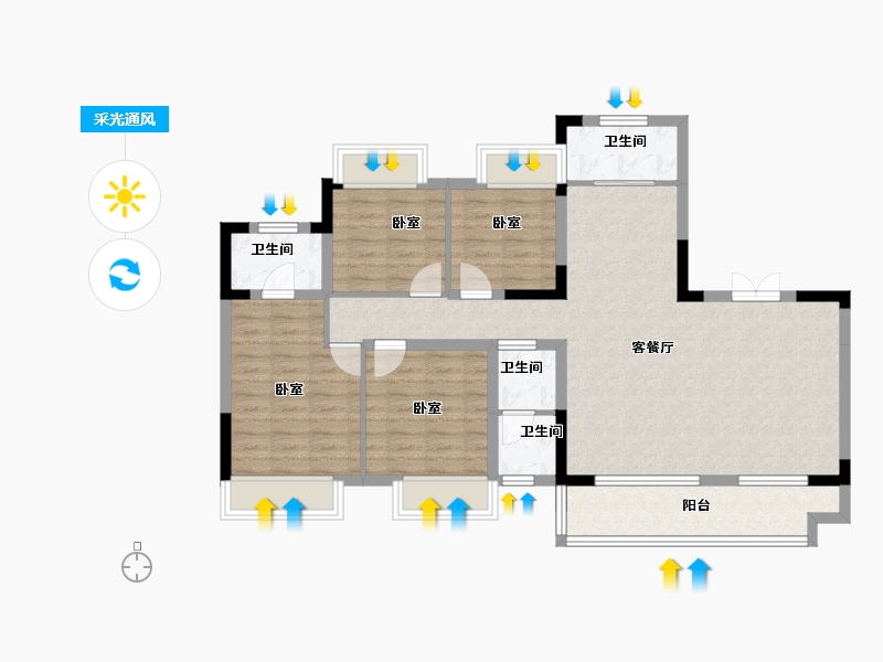 贵州省-安顺市-安顺万达广场-100.30-户型库-采光通风