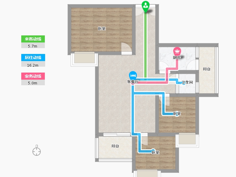 贵州省-安顺市-宝捷地产黔中1号-75.84-户型库-动静线