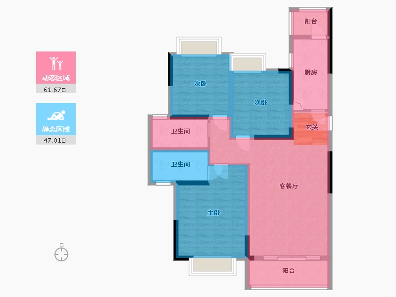 贵州省-贵阳市-贵州当代MOMΛ未来城-96.44-户型库-动静分区