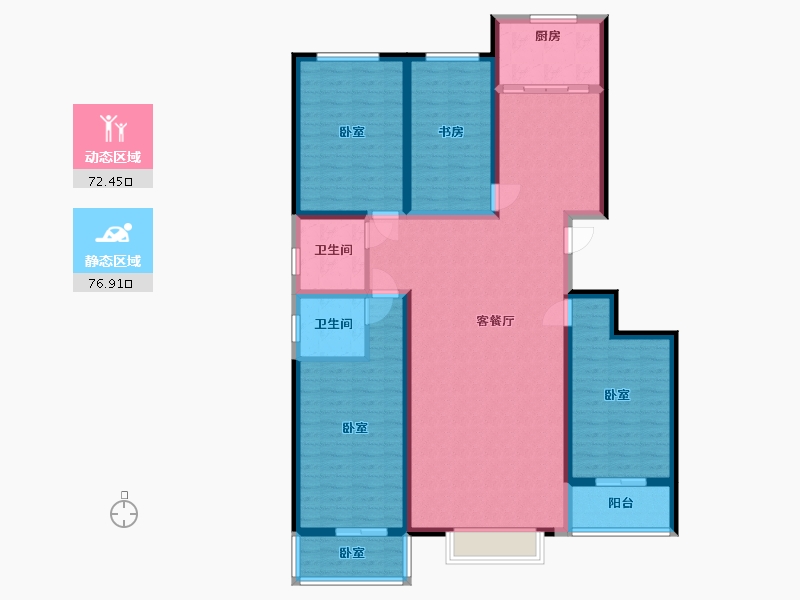 河北省-石家庄市-假日风景-134.36-户型库-动静分区