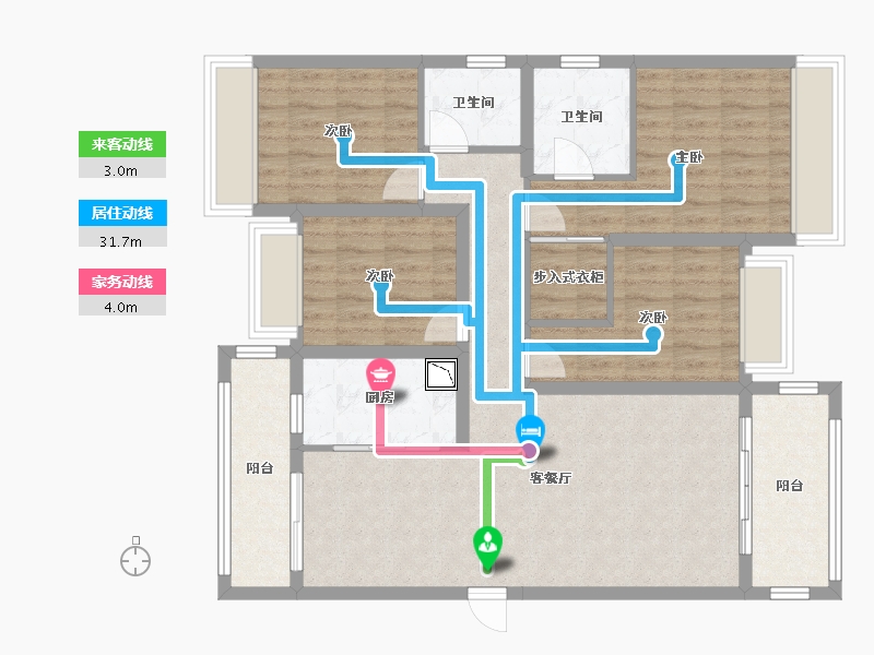 四川省-成都市-电建地产洺悦锦园-104.65-户型库-动静线