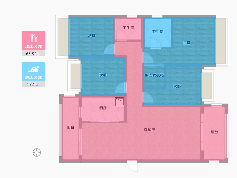 四川省-成都市-电建地产洺悦锦园-104.65-户型库-动静分区