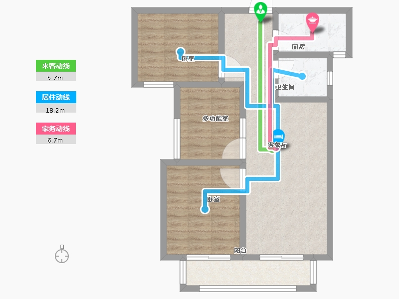 河北省-石家庄市-淳茂公园城-70.51-户型库-动静线