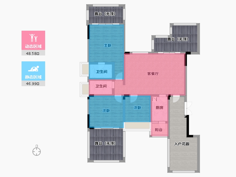 四川省-成都市-恒大银海湖-137.56-户型库-动静分区